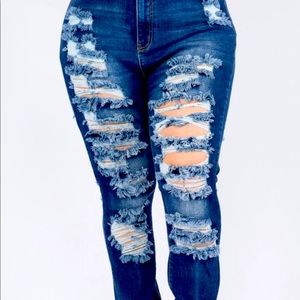 Plus Size High Quality Ripped Jeans